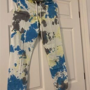 MACEOO x Park MGM Women’s Tie-Dye Joggers - Blue, Yellow, and Gray